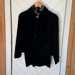 Black doe suede suit